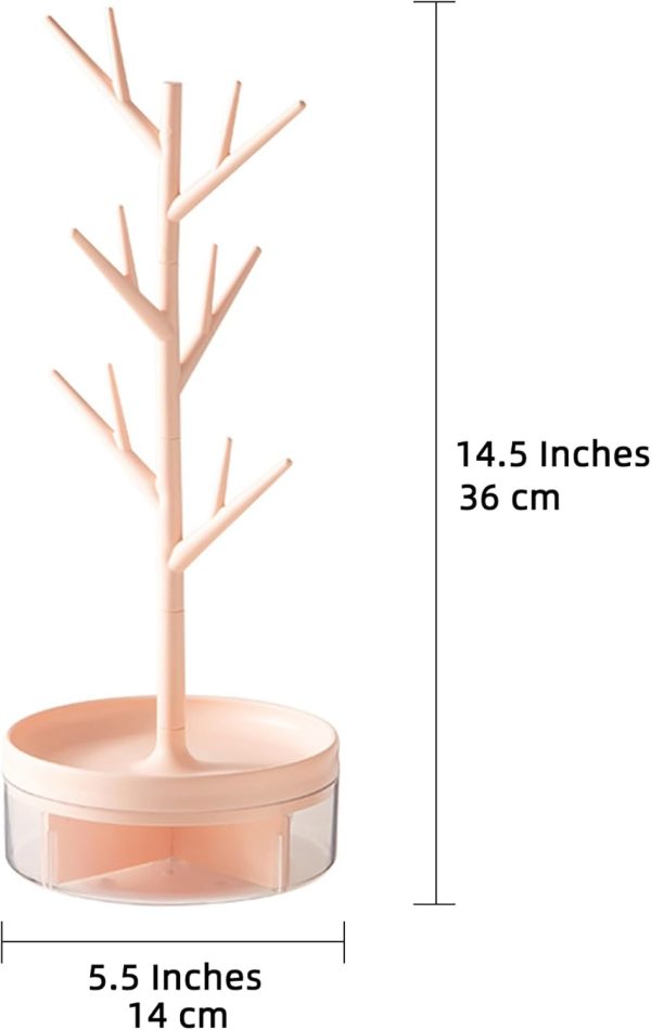 Branch Jewelry Rack With Rotatable Base and Storage Box Tree Tower Rack - Image 5