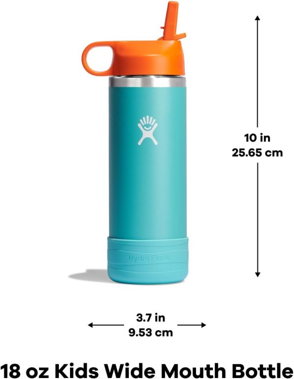 HYDRO FLASK Kids Water Bottle Jr. Stainless Steel Insulated With Straw Cap - Image 6
