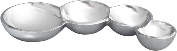 nambe Caterpillar Condiment | Metal Alloy | Condiment Serving Tray | Chips - Image 3