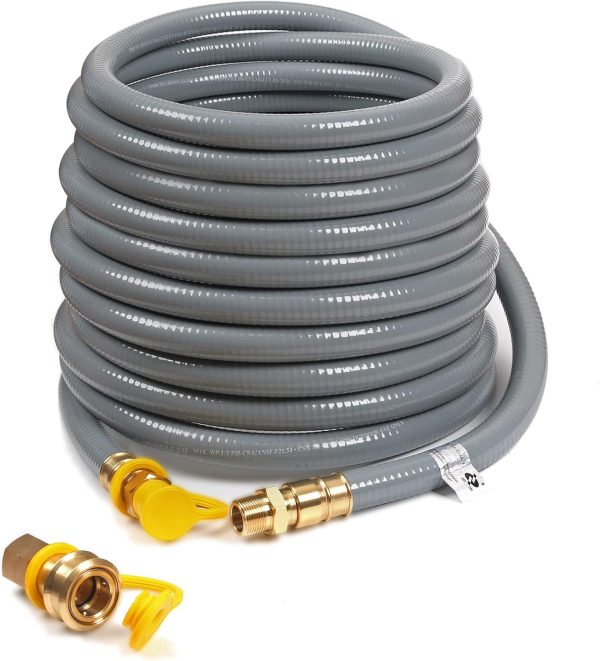 56 Feet 3/4-inch ID Natural Gas Hose with Quick Disconnect Fittings for