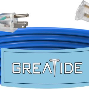 6 Ft Lighted Outdoor Extension Cord - 12/3 SJTW Heavy Duty Extension Cable