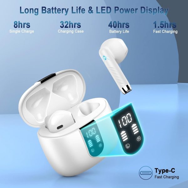 Wireless Earbuds, 2024 Bluetooth Headphones V5.3 Ear Buds Built-in ENC - Image 4
