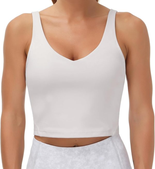 THE GYM PEOPLE Womens' Sports Bra Longline Wirefree Padded with Medium - Image 2