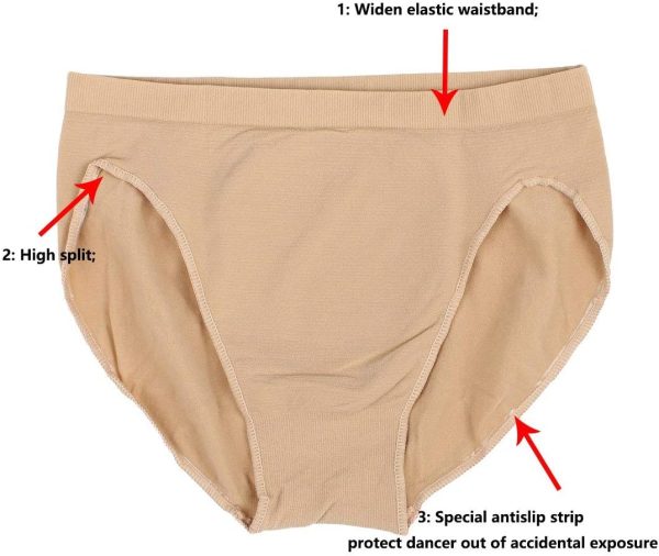iMucci Professional Girl Ballet Nude Dance Briefs Women - Beige Velvet - Image 4