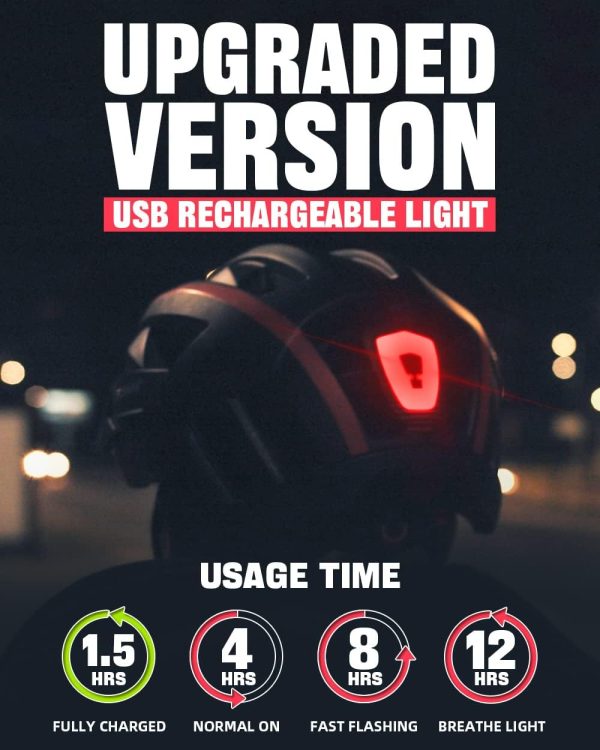 VICTGOAL Bike Helmet with USB Rechargeable Rear Light Detachable Magnetic - Image 4