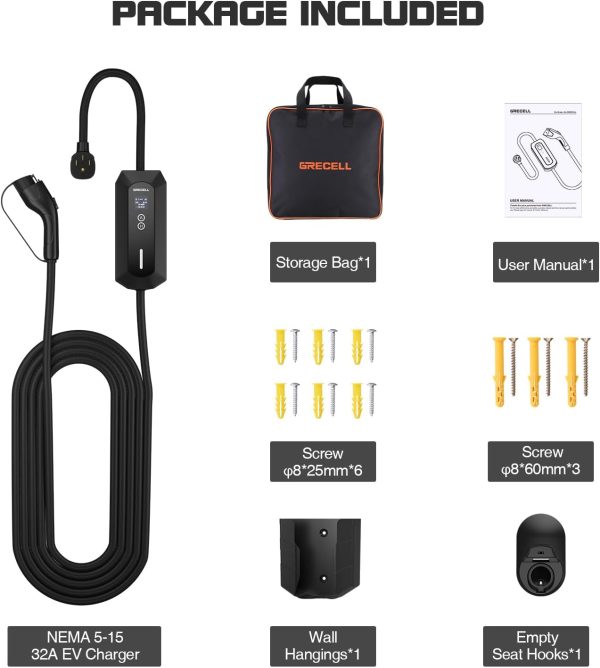 GRECELL Portable EV Charger Level 2, ETL Certified 32A NEMA 14-50 Electric - Image 8