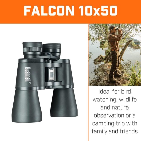 Bushnell Falcon 10x50 Wide Angle Binoculars (Black) - Image 6