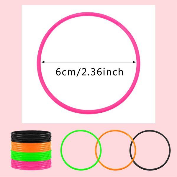 PENTA ANGEL Silicone Jelly Hair Tie Bracelet 20Pcs Retro Solid Neon 80s - Image 2