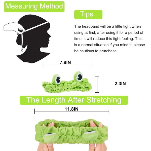 Jowmoy Green Frog Eye Elastic Headband - Versatile for Spa, Skincare, - Image 4