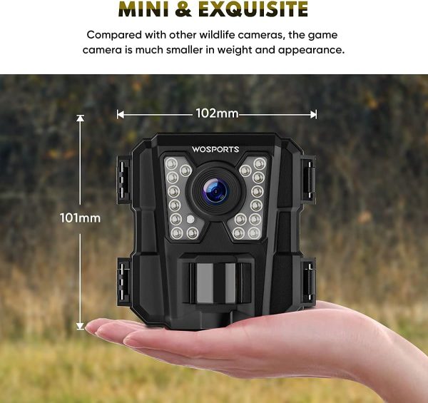WOSPORTS Mini Trail Camera 2 Pack 24MP 1080P HD, Hunting Camera with Night - Image 3