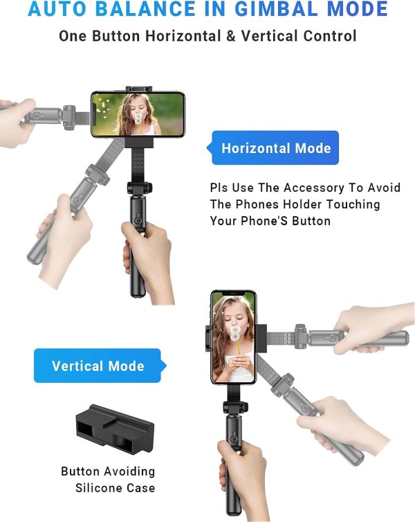Gimbal Stabilizer For Smartphone, APEXEL 360° Rotation Auto Balance Small - Image 5