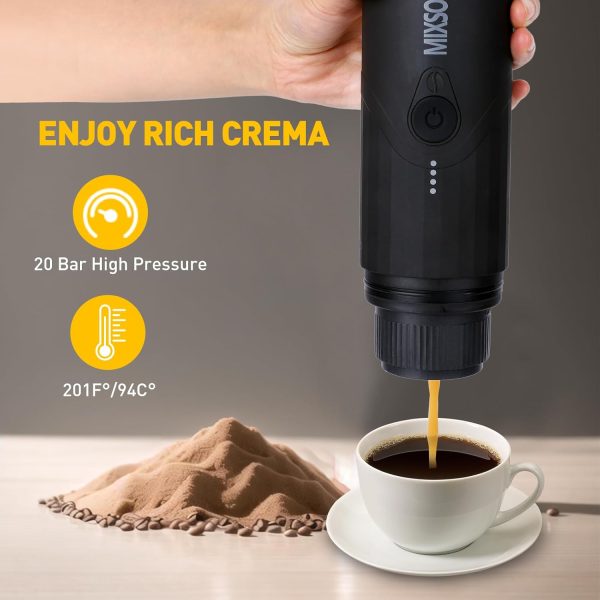 Portable Espresso Machine, Electric Travel Coffee Maker for Camping, Car - Image 5