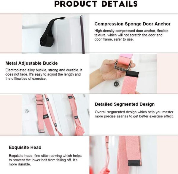 Yoga Fitness Stretching Strap, Adjustable Leg Stretcher Back Bend Assist - Image 2