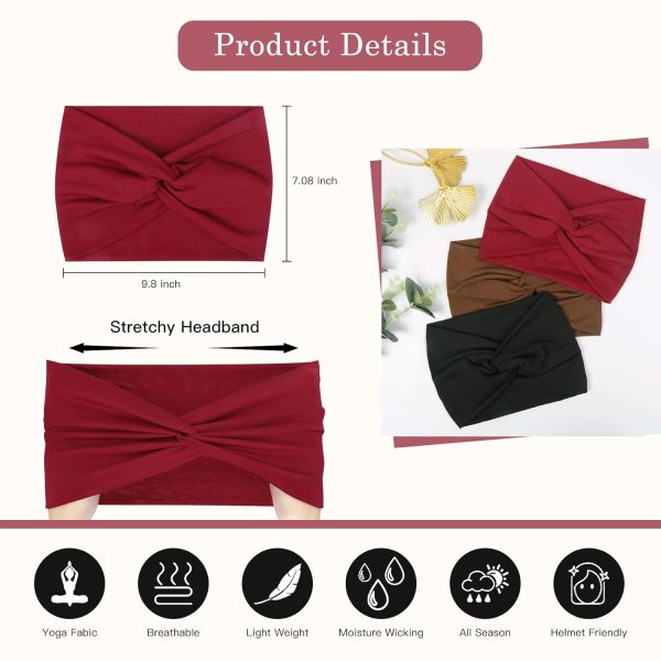 Tobeffect Wide Headbands for Women, 7'' Extra Large Turban Headband Boho - Image 2