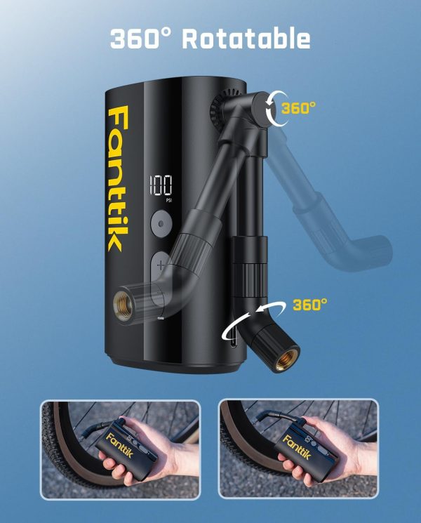 Fanttik X9 Ace Mini Bike Tire Pump, 32s Fast Inflate Bike Pump with Guage, - Image 6