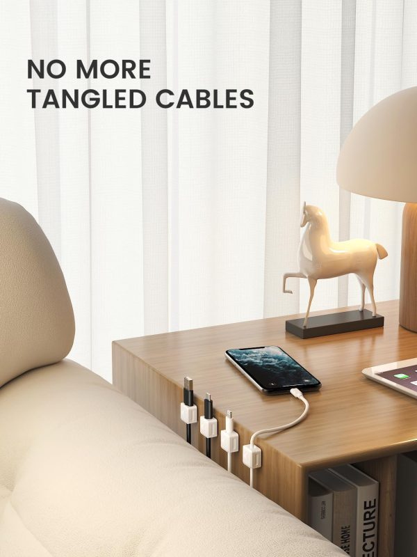 Magnetic Cord Organizer, 8 Pack Adhesive Charging Cable Clips Holder for - Image 2