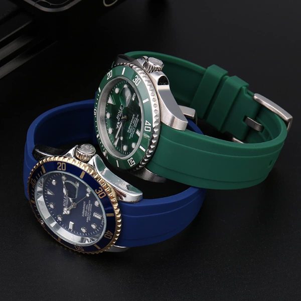 Dexter Top Grade Silicone Curved Lug End Watch Strap- Watch Bands For Men & - Image 2