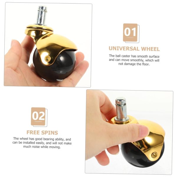 CANIGHT 8 Pcs Gold Swivel Casters Mini Castor Wheels Controller Retractable - Image 6