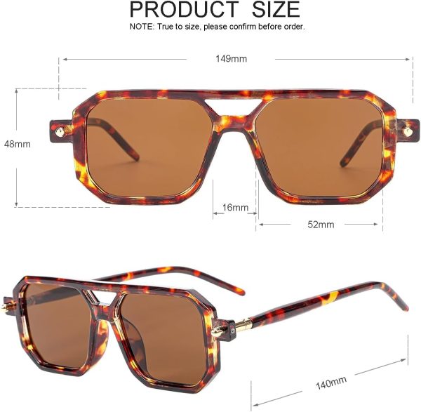 JOVAKIT Retro Aviator Sunglasses for Women Men Fashion Rectangle Sun - Image 5