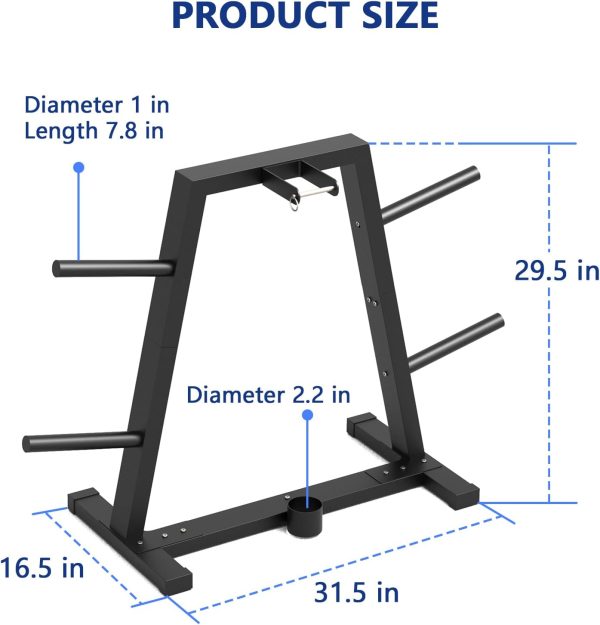Weight Plate Rack Olympic Plate Rack Weight Storage Rack for 1-Inch Weight - Image 2