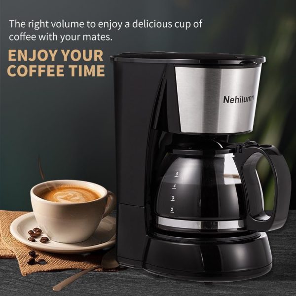 4 Cup Drip Coffee Maker, Coffee Pot Machine Permanent Coffee Filter, Small - Image 6