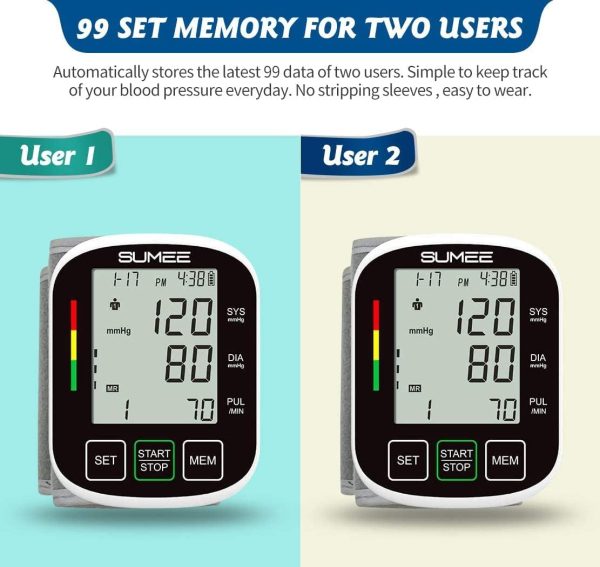 Wrist Blood Pressure Monitor Automatic BP Machine with Large Backlit - Image 4