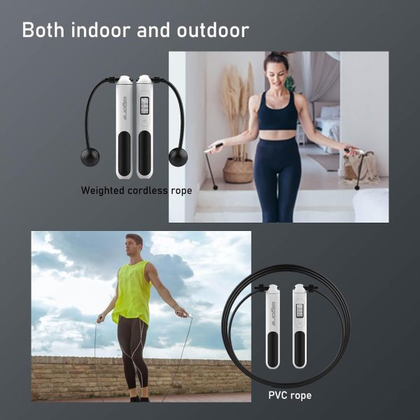 Jump Rope,Ropeless jump ropes weighted with counter for fitness,Home, - Image 6