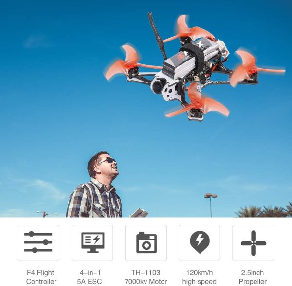 EMAX Tinyhawk II Freestyle BNF FPV Racing Drone with 120km/h High Speed, 5A - Image 3