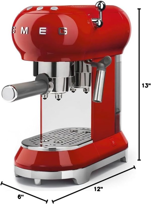 Smeg Espresso Coffee Machine, Red - Image 3