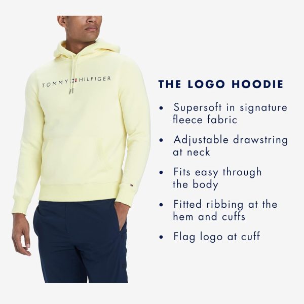 Tommy Hilfiger Men's Long Sleeve Fleece Logo Pullover Hoodie Sweatshirt - Image 6