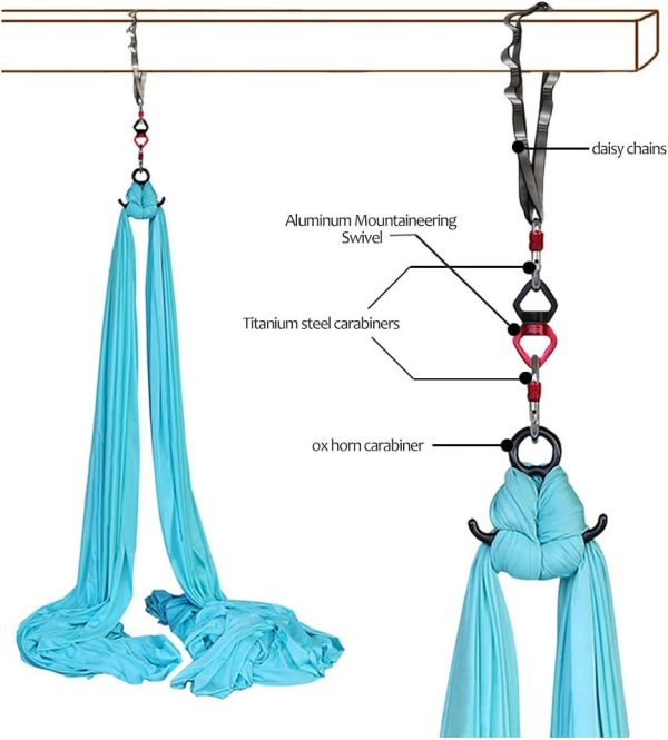 Aerial Silks Deluxe Equipment Set for Aerial Yoga,11 yards Aerial Yoga - Image 3