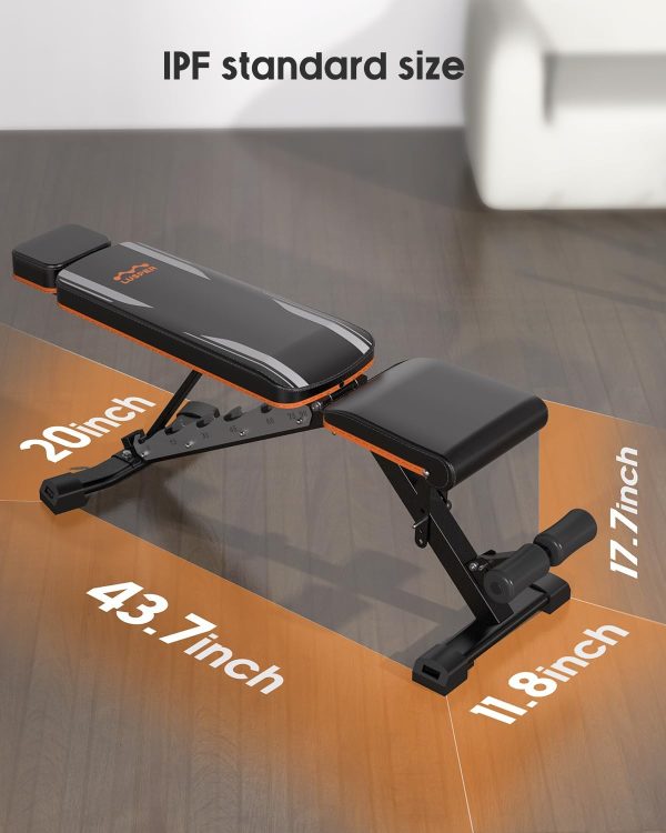 Lusper 800lb Upgraded Adjustable Weight Bench, Foldable Strength Training - Image 6