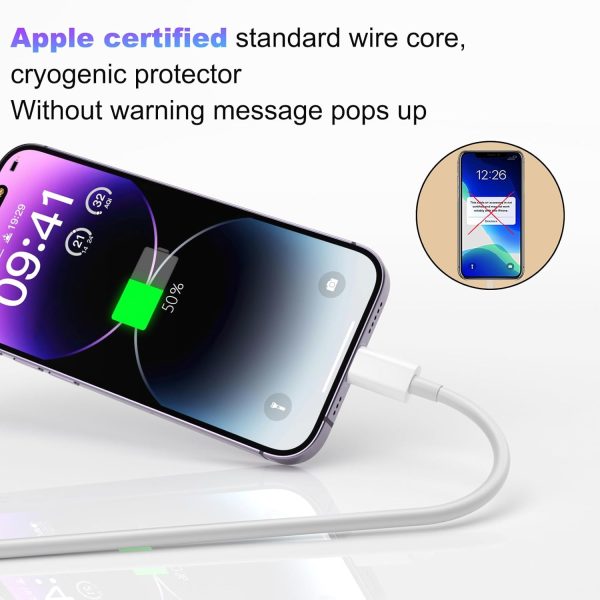 iPhone Charger [Apple MFi Certified] Long Lightning Cable 6 FT 3 Pack Fast - Image 3