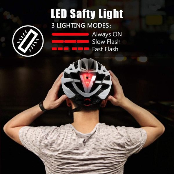 Bike Helmet, Basecamp Bicycle Helmet with Rear Light & Detachable Magnetic - Image 4