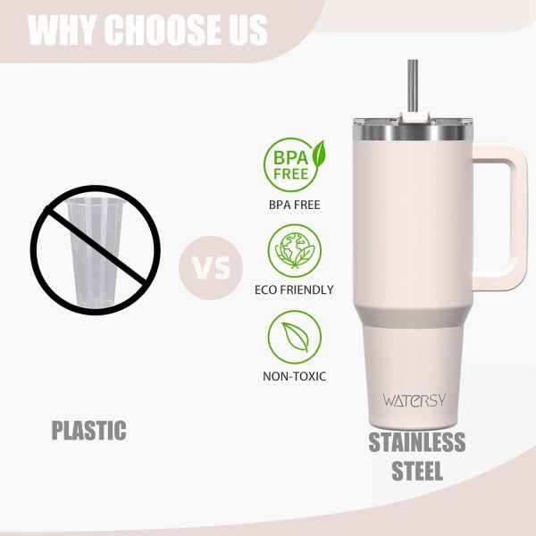 40 oz Tumbler with Handle,Tumbler with Lid and Straw,Double Wall Insulated - Image 8