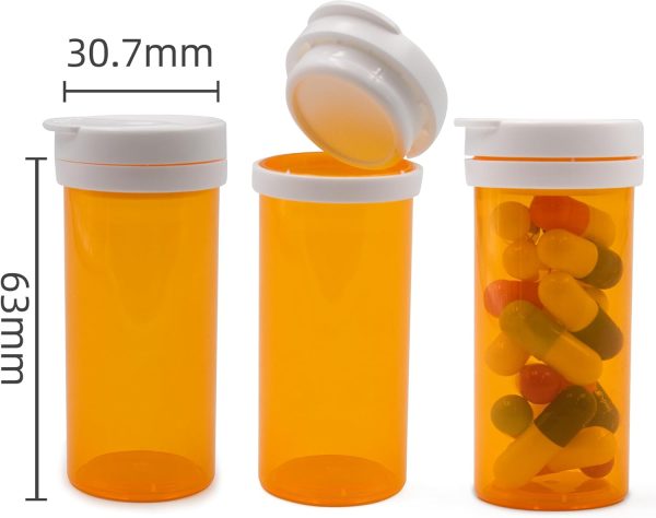 Wisesorb Desiccant Cap Pill Bottle, 30ml 20pcs Medicine Bottle, Pill - Image 2