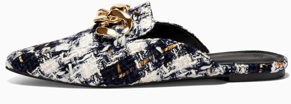 Juliet Holy Womens Mules Flats Pointed Toe Backless Loafers Slip on Metal - Image 2
