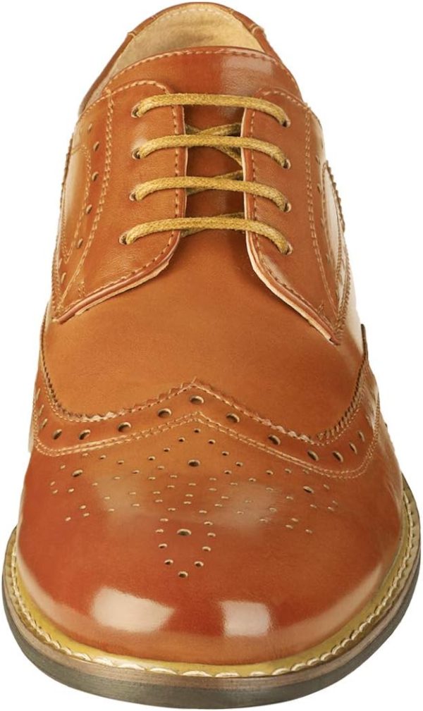 Bruno Moda Italy Prince Men's Classic Modern Oxford Wingtip Lace Dress - Image 3