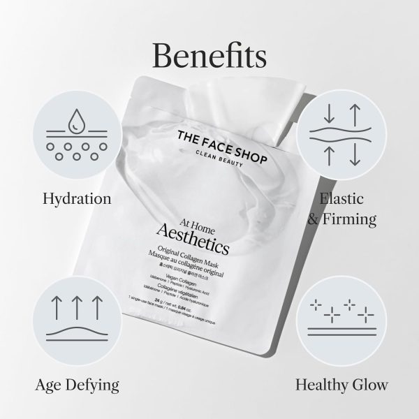 The Face Shop At Home Aesthetics Vegan Collagen Face Mask, Korean Glass - Image 4
