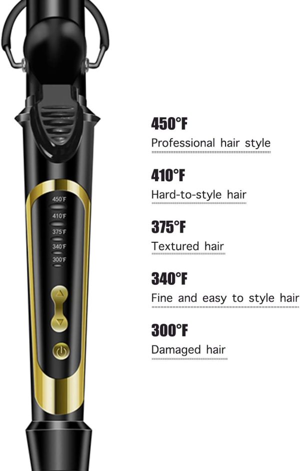 LANVIER 1.25 Inch Curling Iron, Extra Long Barrel 1 1/4 Inch Curling Iron - Image 6