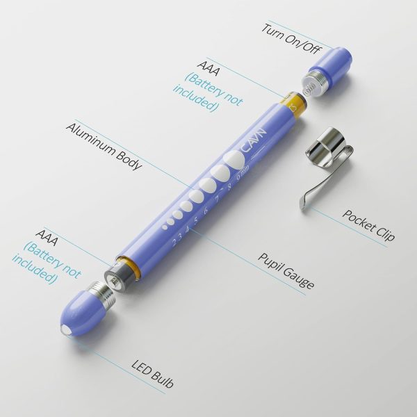 CAVN Pen Light with Pupil Gauge LED Penlight for Nurses Doctors, 2 Pcs - Image 2