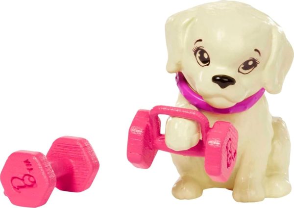 Barbie Self-Care Doll, Brunette Posable Workout Doll with Puppy & - Image 4