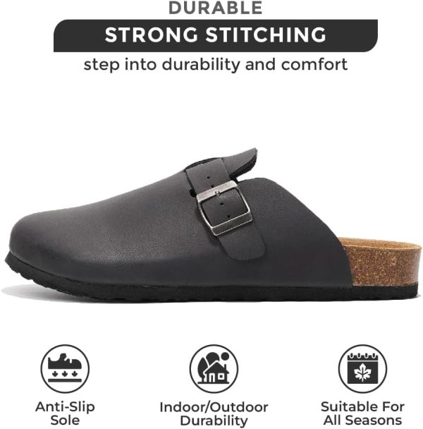 Project Cloud Mens Clogs - Full Grain Genuine Leather Memory Foam Slippers - Image 3