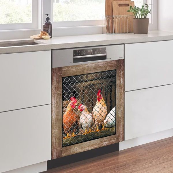 Kitchen Decor Chicken Dishwasher Magnet Cover, Country Rooster Fridge - Image 6