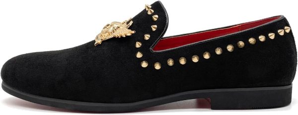 Men's Loafers Vintage Slip on Suede Dress Shoes Velvet Dress Loafers Size - Image 3