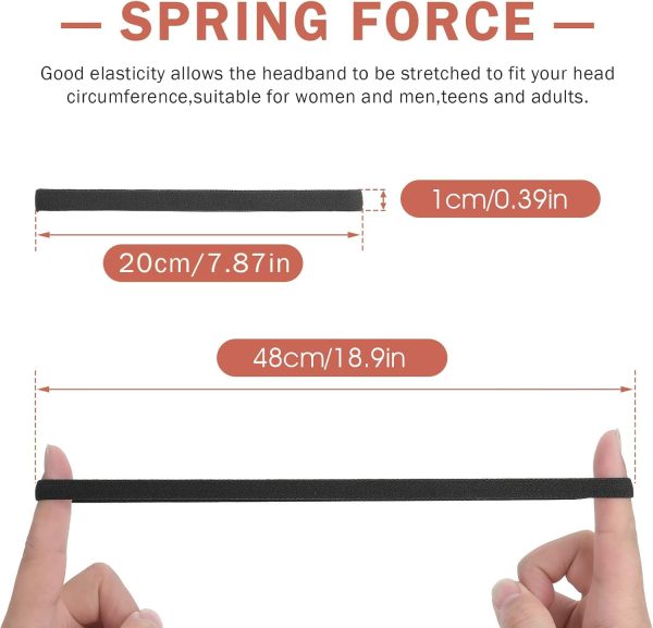 WLLHYF 4 Pieces Elastic Sport Headbands Non-Slip Running Sweat Bands Mini - Image 2