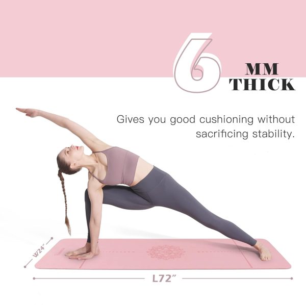 Yoga Mat Non Slip, Pilates Fitness Mats, Eco Friendly, Anti-Tear 1/4" Thick - Image 5
