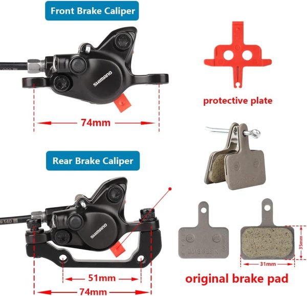 Shimano MT200 E-Bike Hydraulic Disc Brakes Set, 2024 New Upgrade 2-Pin - Image 4