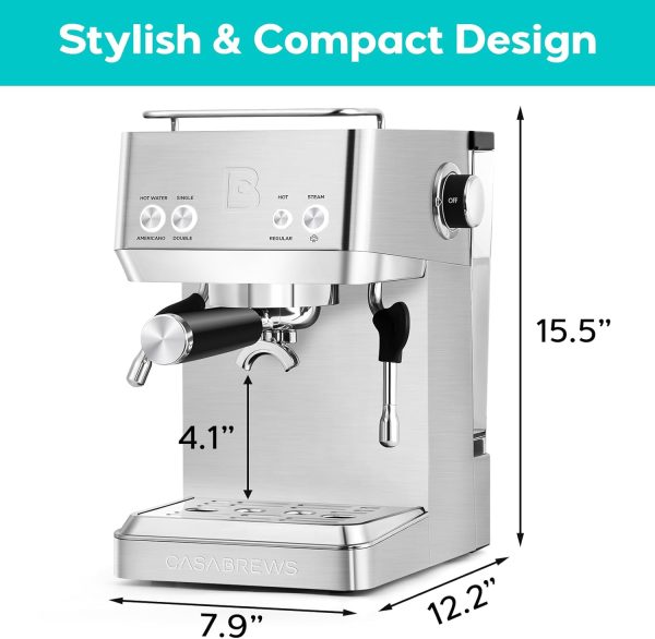 CASABREWS Espresso Machines with Milk Frother, 20 Bar Espresso Maker with - Image 7