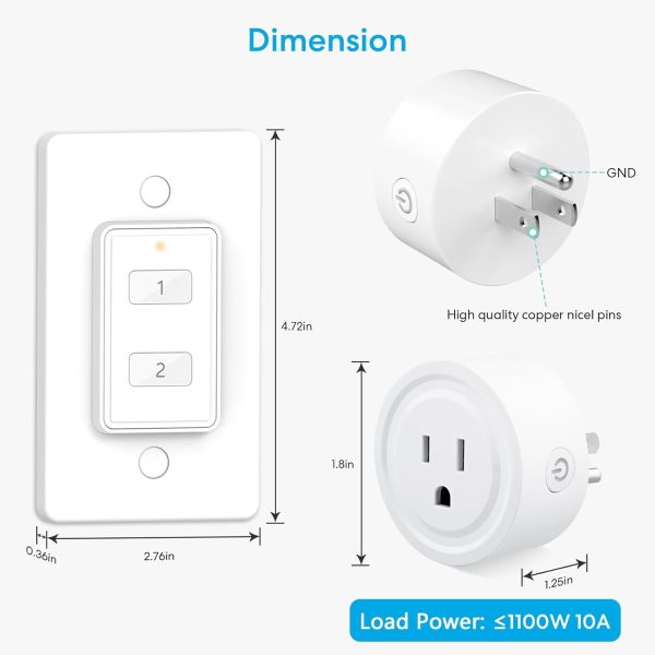LoraTap Mini Wireless Remote Control Outlet Plug Adapter (2 Pack) with - Image 7